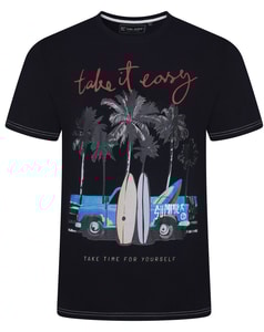 KAM Surf Truck Print T-Shirt Black
